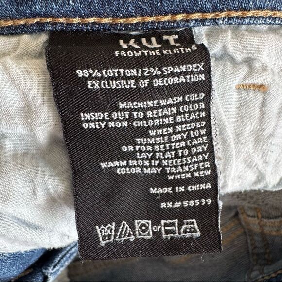 KUT from The Kloth Catherine Boyfriend Jean Floral Embroidered Detail Size 6 - Picture 11 of 11